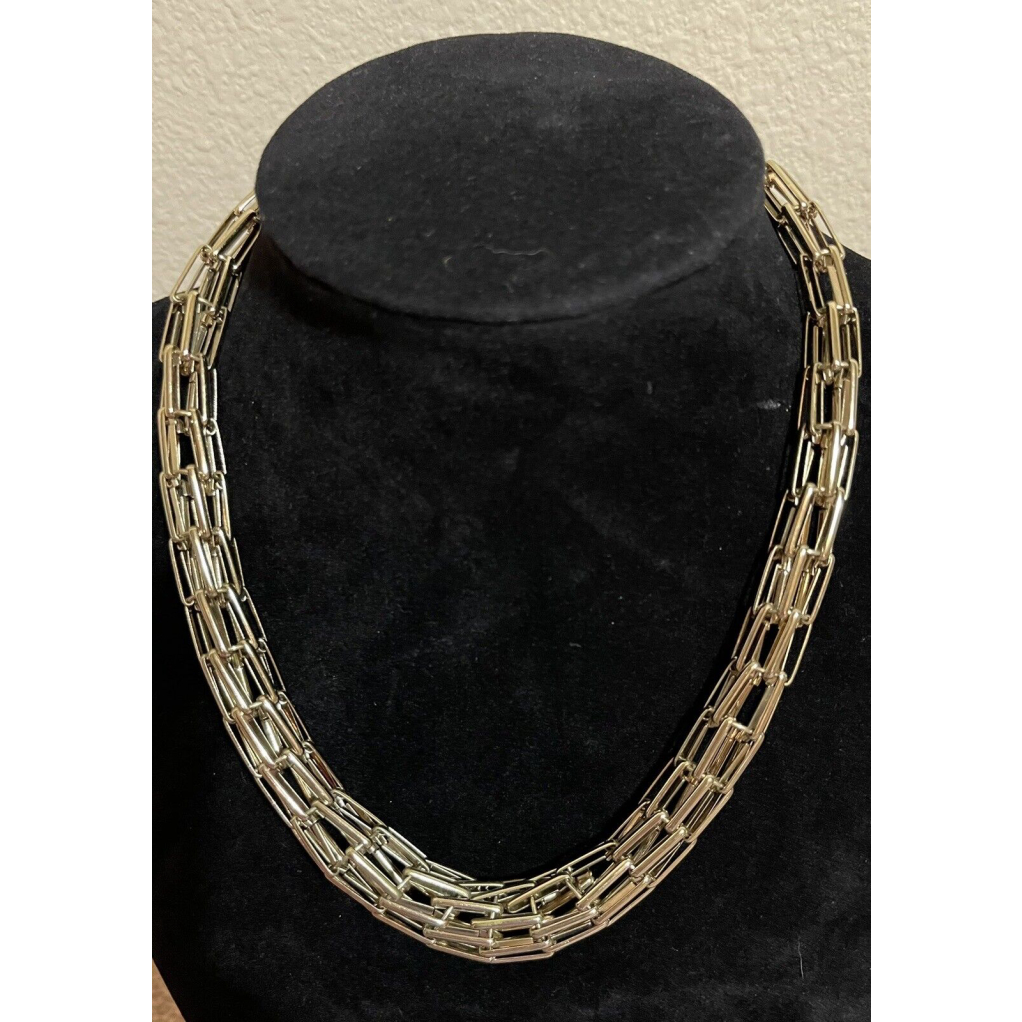 Trifari Gold Tone Woven Necklace 18 Inches Long 27$